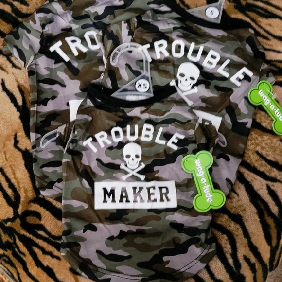 Pet Tee Dog or Cat Trouble Maker Camo Various sizes.. New w/ Tag! - Picture 2 of 2